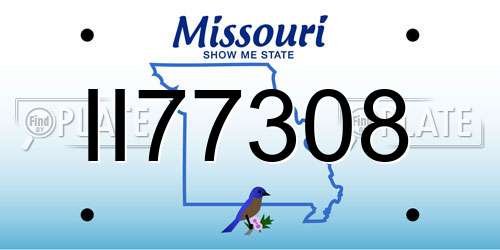 II77308 Missouri License Plate