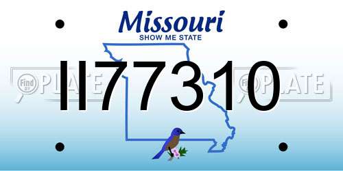 II77310 Missouri License Plate