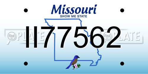 II77562 Missouri License Plate