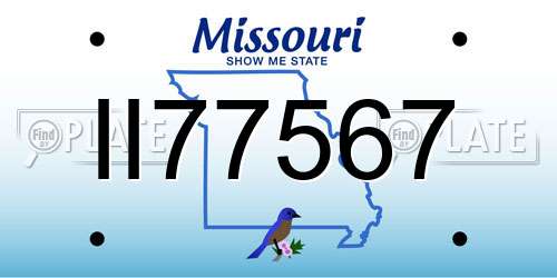 II77567 Missouri License Plate
