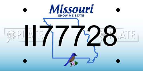 II77728 Missouri License Plate