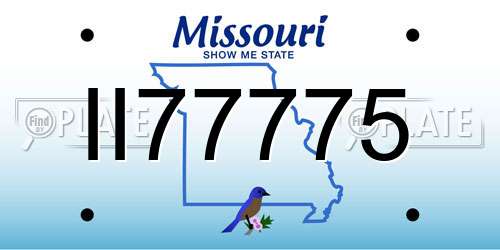 II77775 Missouri License Plate