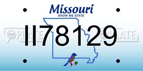 II78129 Missouri License Plate