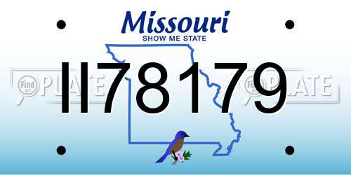II78179 Missouri License Plate