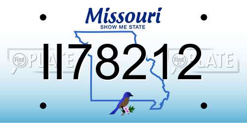 II78212 Missouri License Plate