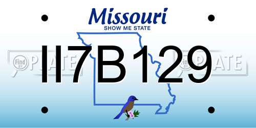 II7B129 Missouri License Plate