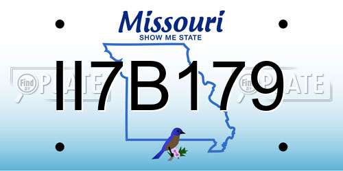 II7B179 Missouri License Plate