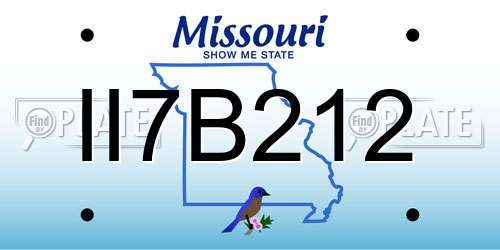 II7B212 Missouri License Plate