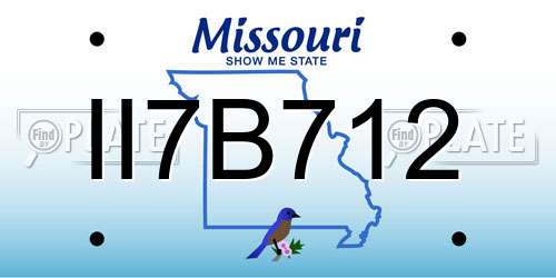 II7B712 Missouri License Plate