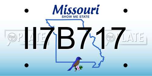 II7B717 Missouri License Plate