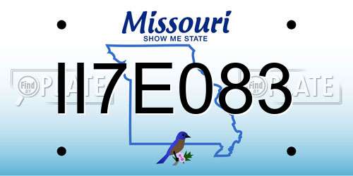 II7E083 Missouri License Plate