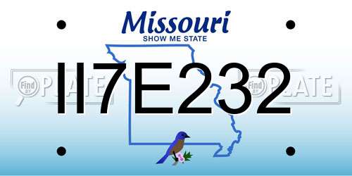 II7E232 Missouri License Plate