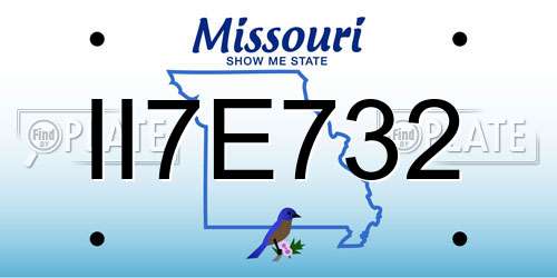 II7E732 Missouri License Plate