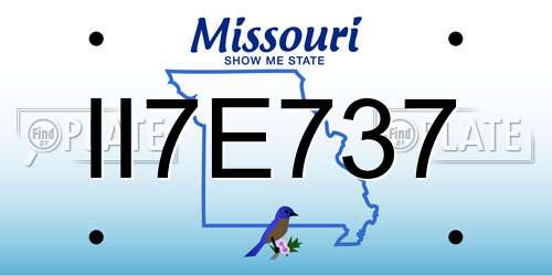 II7E737 Missouri License Plate