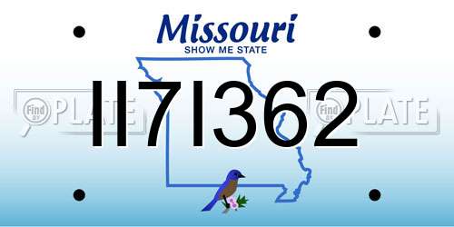 II7I362 Missouri License Plate