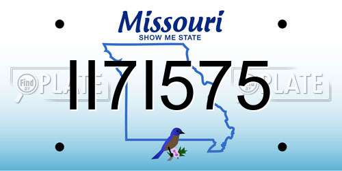 II7I575 Missouri License Plate