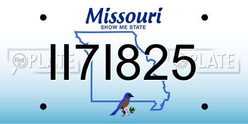 II7I825 Missouri License Plate