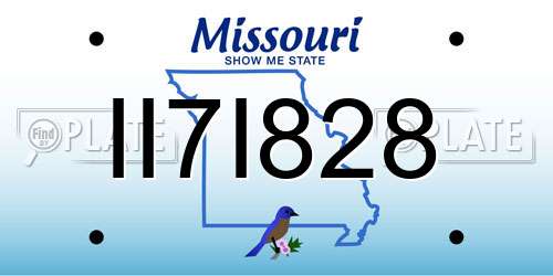 II7I828 Missouri License Plate