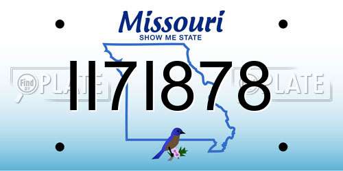 II7I878 Missouri License Plate
