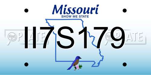 II7S179 Missouri License Plate