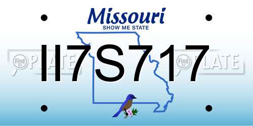 II7S717 Missouri License Plate