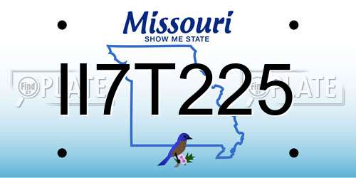 II7T225 Missouri License Plate