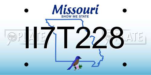 II7T228 Missouri License Plate