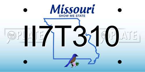 II7T310 Missouri License Plate