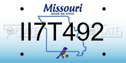 II7T492 Missouri License Plate