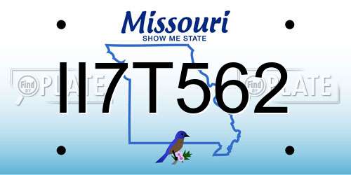 II7T562 Missouri License Plate