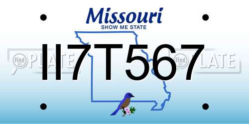 II7T567 Missouri License Plate
