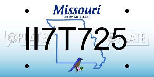 II7T725 Missouri License Plate