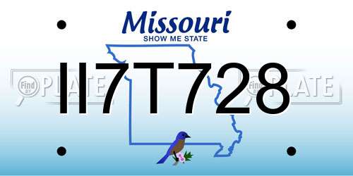 II7T728 Missouri License Plate