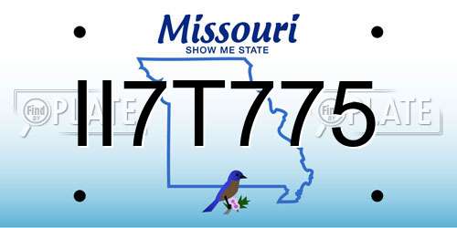 II7T775 Missouri License Plate