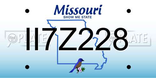 II7Z228 Missouri License Plate
