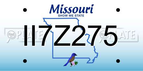 II7Z275 Missouri License Plate