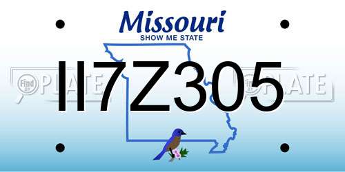 II7Z305 Missouri License Plate