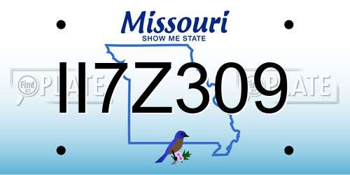 II7Z309 Missouri License Plate