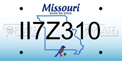 II7Z310 Missouri License Plate