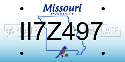 II7Z497 Missouri License Plate