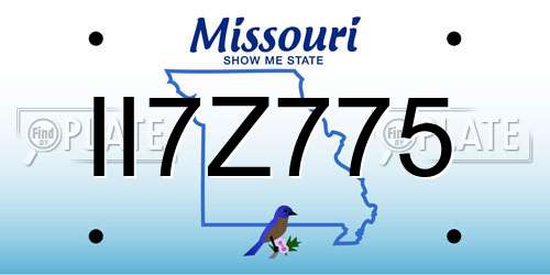 II7Z775 Missouri License Plate
