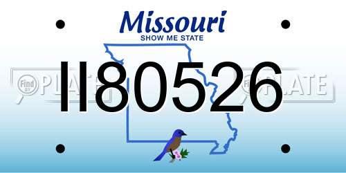 II80526 Missouri License Plate