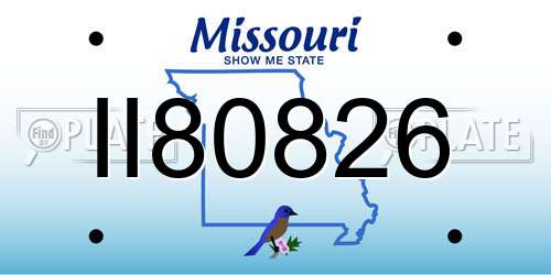 II80826 Missouri License Plate