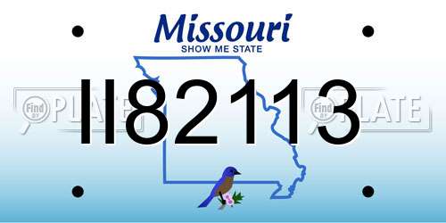 II82113 Missouri License Plate