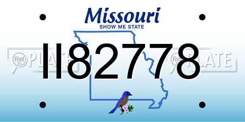 II82778 Missouri License Plate