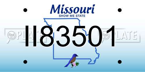 II83501 Missouri License Plate