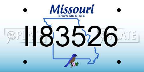 II83526 Missouri License Plate