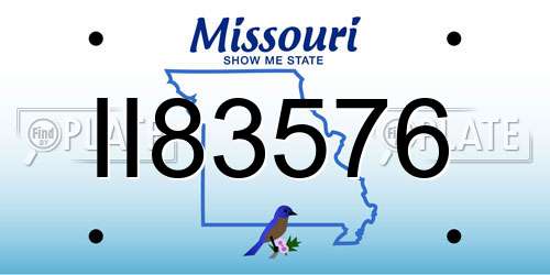 II83576 Missouri License Plate