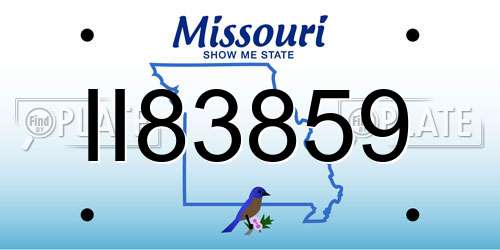 II83859 Missouri License Plate