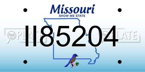 II85204 Missouri License Plate